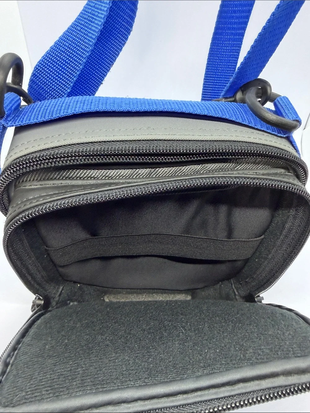 Blue and Gray Men's Messenger Crossbody